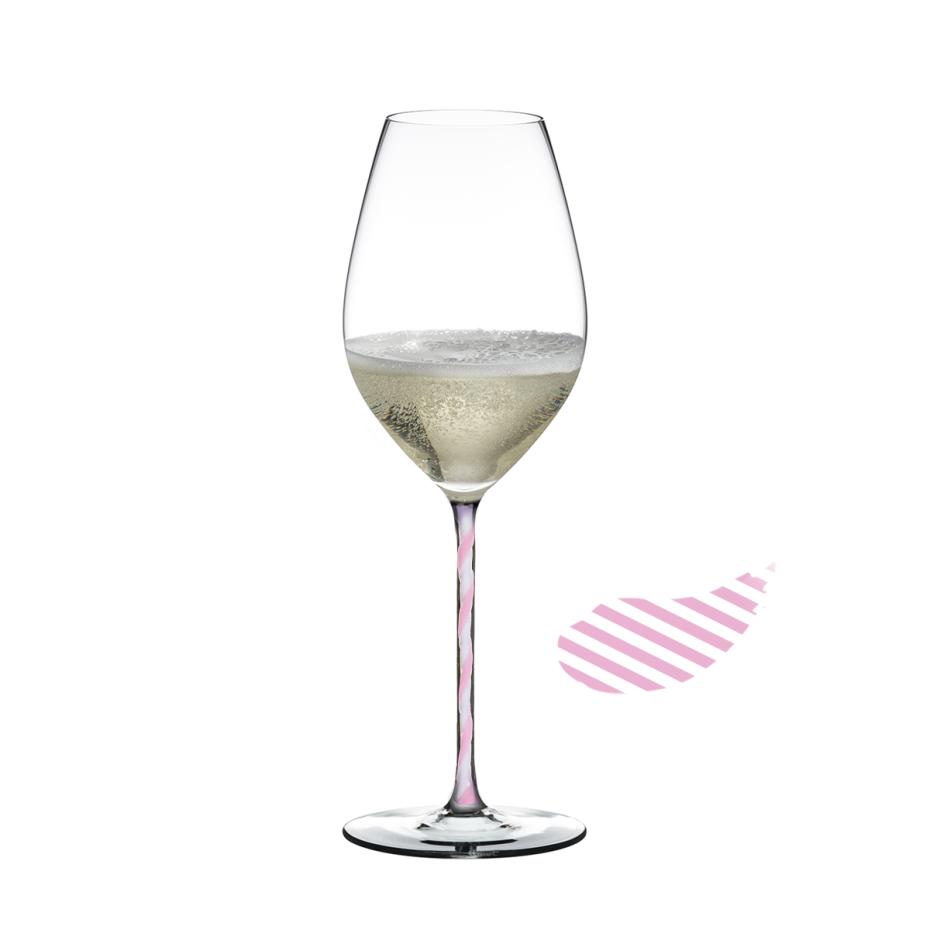 <ファット・ア・マーノ> シャンパーニュ・ワイン・グラス/甲州 ツイスト ピンク&ホワイト(1個入)